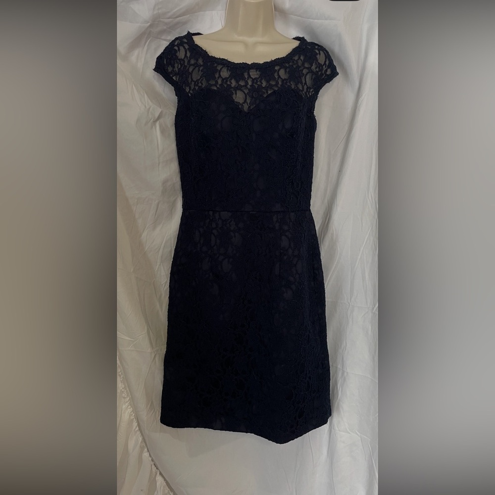 Navy Kennedy Blue  lace over dress size 6